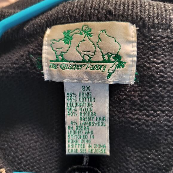 4528) The Quacker Factory Plus Black Sugar & Spice Knitted Christmas Sweater 3X - Picture 7 of 8